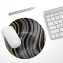 Vivid Agate Vein Slice Foiled V4// WaterProof Rubber Foam Backed Anti-Slip Mouse Pad for Home Work Office or Gaming Computer Desk