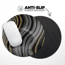Vivid Agate Vein Slice Foiled V4// WaterProof Rubber Foam Backed Anti-Slip Mouse Pad for Home Work Office or Gaming Computer Desk