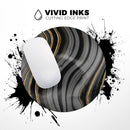 Vivid Agate Vein Slice Foiled V4// WaterProof Rubber Foam Backed Anti-Slip Mouse Pad for Home Work Office or Gaming Computer Desk