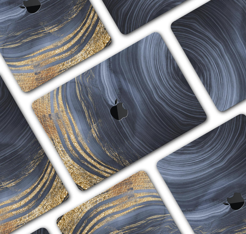 Vivid Agate Vein Slice Foiled V6 - Skin Decal Wrap Kit Compatible with the Apple MacBook Pro, Pro with Touch Bar or Air (11", 12", 13", 15" & 16" - All Versions Available)