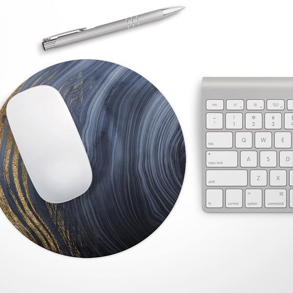 Vivid Agate Vein Slice Foiled V6// WaterProof Rubber Foam Backed Anti-Slip Mouse Pad for Home Work Office or Gaming Computer Desk