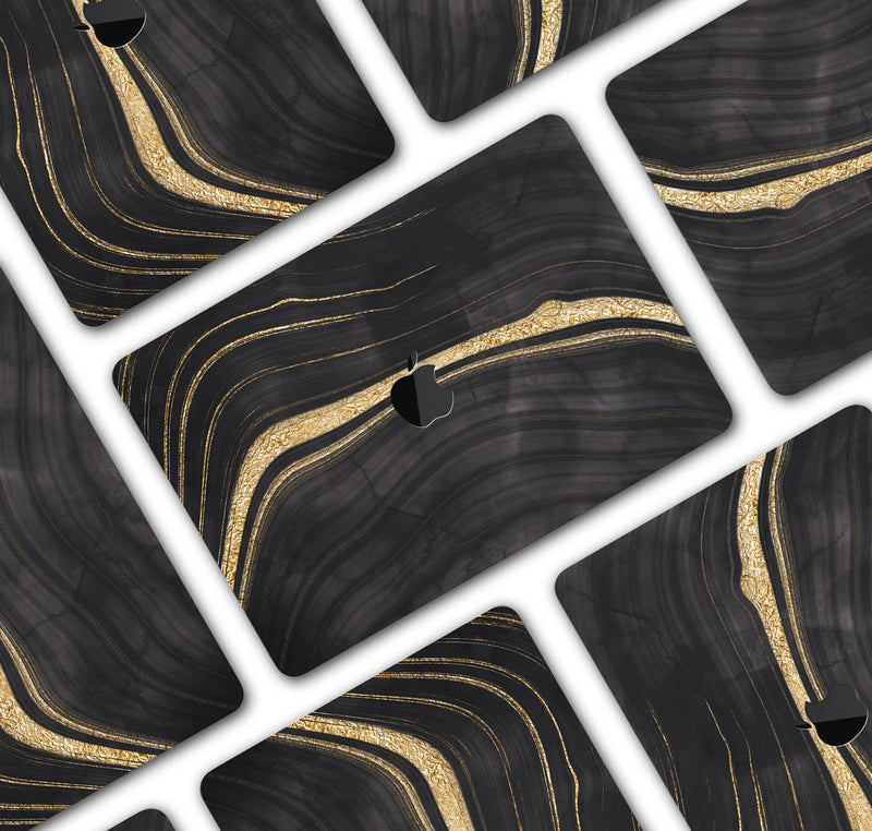 Vivid Agate Vein Slice Foiled V9 - Skin Decal Wrap Kit Compatible with the Apple MacBook Pro, Pro with Touch Bar or Air (11", 12", 13", 15" & 16" - All Versions Available)