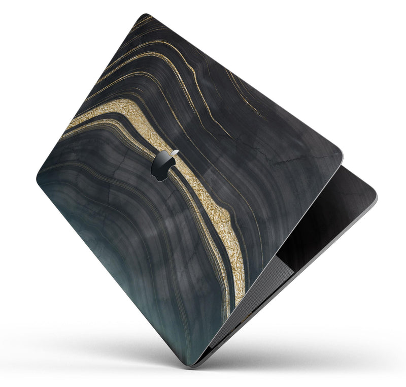Vivid Agate Vein Slice Foiled V9 - Skin Decal Wrap Kit Compatible with the Apple MacBook Pro, Pro with Touch Bar or Air (11", 12", 13", 15" & 16" - All Versions Available)
