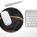 Vivid Agate Vein Slice Foiled V9// WaterProof Rubber Foam Backed Anti-Slip Mouse Pad for Home Work Office or Gaming Computer Desk