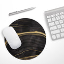 Vivid Agate Vein Slice Foiled V9// WaterProof Rubber Foam Backed Anti-Slip Mouse Pad for Home Work Office or Gaming Computer Desk