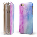 Vivid Blue Absorbed Watercolor Texture iPhone 6/6s or 6/6s Plus 2-Piece Hybrid INK-Fuzed Case