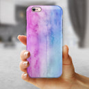 Vivid Blue Absorbed Watercolor Texture iPhone 6/6s or 6/6s Plus 2-Piece Hybrid INK-Fuzed Case