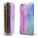 Vivid Blue Absorbed Watercolor Texture iPhone 6/6s or 6/6s Plus 2-Piece Hybrid INK-Fuzed Case