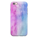 Vivid Blue Absorbed Watercolor Texture iPhone 6/6s or 6/6s Plus 2-Piece Hybrid INK-Fuzed Case