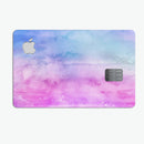 Vivid Blue Absorbed Watercolor Texture - Premium Protective Decal Skin-Kit for the Apple Credit Card