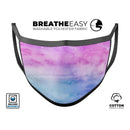 Vivid Blue Absorbed Watercolor Texture - Made in USA Mouth Cover Unisex Anti-Dust Cotton Blend Reusable & Washable Face Mask with Adjustable Sizing for Adult or Child