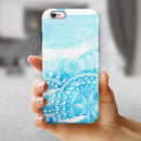 Vivid Blue Abstract Washed iPhone 6/6s or 6/6s Plus 2-Piece Hybrid INK-Fuzed Case