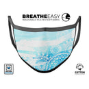 Vivid Blue Abstract Washed - Made in USA Mouth Cover Unisex Anti-Dust Cotton Blend Reusable & Washable Face Mask with Adjustable Sizing for Adult or Child