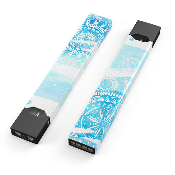 Vivid Blue Abstract Washed - Premium Decal Protective Skin-Wrap Sticker compatible with the Juul Labs vaping device
