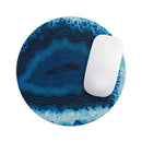 Vivid Blue Agate Crystal// WaterProof Rubber Foam Backed Anti-Slip Mouse Pad for Home Work Office or Gaming Computer Desk