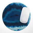 Vivid Blue Agate Crystal// WaterProof Rubber Foam Backed Anti-Slip Mouse Pad for Home Work Office or Gaming Computer Desk