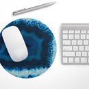 Vivid Blue Agate Crystal// WaterProof Rubber Foam Backed Anti-Slip Mouse Pad for Home Work Office or Gaming Computer Desk