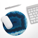 Vivid Blue Agate Crystal// WaterProof Rubber Foam Backed Anti-Slip Mouse Pad for Home Work Office or Gaming Computer Desk