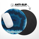Vivid Blue Agate Crystal// WaterProof Rubber Foam Backed Anti-Slip Mouse Pad for Home Work Office or Gaming Computer Desk