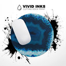 Vivid Blue Agate Crystal// WaterProof Rubber Foam Backed Anti-Slip Mouse Pad for Home Work Office or Gaming Computer Desk