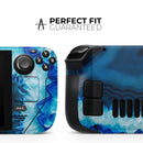 Vivid Blue Agate Crystal // Full Body Skin Decal Wrap Kit for the Steam Deck handheld gaming computer