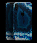 Vivid Blue Agate Crystal - iPhone XS MAX, XS/X, 8/8+, 7/7+, 5/5S/SE Skin-Kit (All iPhones Available)