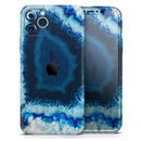 Vivid Blue Agate Crystal - Protective Skin Wrap & Decal – Compatible with iPhone SE to iPhone 17 Pro Max (All Models)