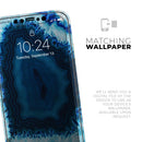 Vivid Blue Agate Crystal - Protective Skin Wrap & Decal – Compatible with iPhone SE to iPhone 17 Pro Max (All Models)