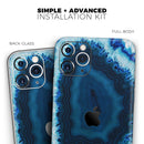 Vivid Blue Agate Crystal - Protective Skin Wrap & Decal – Compatible with iPhone SE to iPhone 17 Pro Max (All Models)