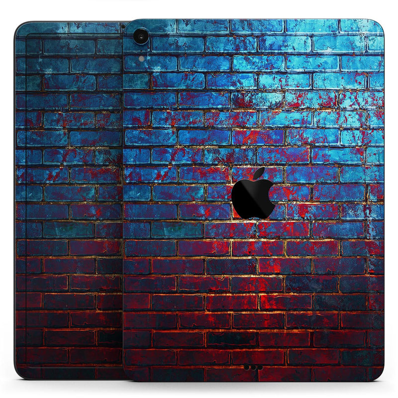 Vivid Blue Brick Alley - Full Body Skin Decal for the Apple iPad Pro 12.9", 11", 10.5", 9.7", Air or Mini (All Models Available)