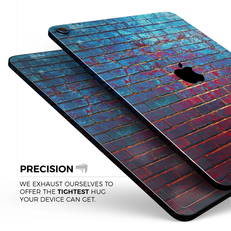 Vivid Blue Brick Alley - Full Body Skin Decal for the Apple iPad Pro 12.9", 11", 10.5", 9.7", Air or Mini (All Models Available)