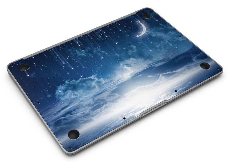 Vivid Blue Falling Stars in the Night Sky - MacBook Air Skin Kit