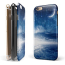 Vivid Blue Falling Stars in the Night Sky iPhone 6/6s or 6/6s Plus 2-Piece Hybrid INK-Fuzed Case