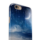 Vivid Blue Falling Stars in the Night Sky iPhone 6/6s or 6/6s Plus 2-Piece Hybrid INK-Fuzed Case