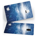Vivid Blue Falling Stars in the Night Sky - Premium Protective Decal Skin-Kit for the Apple Credit Card