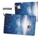 Vivid Blue Falling Stars in the Night Sky - Premium Protective Decal Skin-Kit for the Apple Credit Card