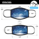 Vivid Blue Falling Stars in the Night Sky - Made in USA Mouth Cover Unisex Anti-Dust Cotton Blend Reusable & Washable Face Mask with Adjustable Sizing for Adult or Child