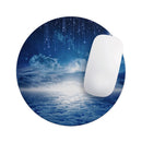 Vivid Blue Falling Stars in the Night Sky// WaterProof Rubber Foam Backed Anti-Slip Mouse Pad for Home Work Office or Gaming Computer Desk