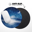 Vivid Blue Falling Stars in the Night Sky// WaterProof Rubber Foam Backed Anti-Slip Mouse Pad for Home Work Office or Gaming Computer Desk
