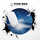 Vivid Blue Falling Stars in the Night Sky// WaterProof Rubber Foam Backed Anti-Slip Mouse Pad for Home Work Office or Gaming Computer Desk