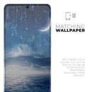 Vivid Blue Falling Stars in the Night Sky - Skin-Kit for the Samsung Galaxy S-Series S20, S20 Plus, S20 Ultra , S10 & others (All Galaxy Devices Available)