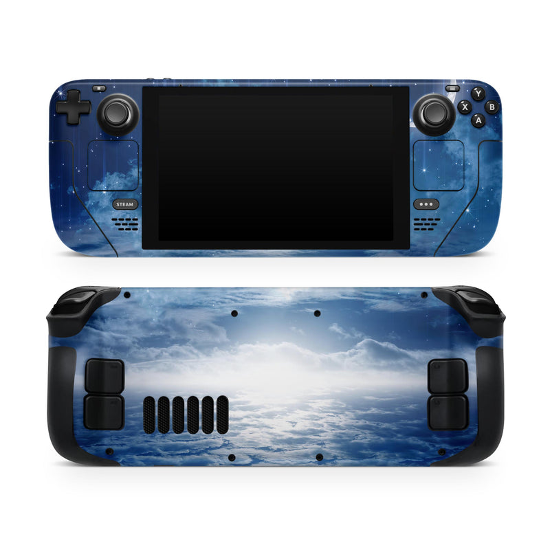 Vivid Blue Falling Stars in the Night Sky // Full Body Skin Decal Wrap Kit for the Steam Deck handheld gaming computer