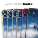 Vivid Blue Falling Stars in the Night Sky - Protective Skin Wrap & Decal – Compatible with iPhone SE to iPhone 17 Pro Max (All Models)