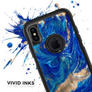 Vivid Blue Gold Acrylic - Skin Kit for the iPhone OtterBox Cases