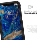 Vivid Blue Gold Acrylic - Skin Kit for the iPhone OtterBox Cases