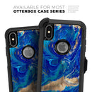 Vivid Blue Gold Acrylic - Skin Kit for the iPhone OtterBox Cases