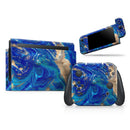 Vivid Blue Gold Acrylic // Skin Decal Wrap Kit for Nintendo Switch Console & Dock, Joy-Cons, Pro Controller, Lite, 3DS XL, 2DS XL, DSi, or Wii - Vinyl Skin Wrap for Nintendo Switch 2, OLED, Lite, Pro Controller, Wii & Classic Handhelds