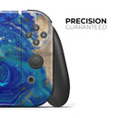 Vivid Blue Gold Acrylic // Skin Decal Wrap Kit for Nintendo Switch Console & Dock, Joy-Cons, Pro Controller, Lite, 3DS XL, 2DS XL, DSi, or Wii - Vinyl Skin Wrap for Nintendo Switch 2, OLED, Lite, Pro Controller, Wii & Classic Handhelds