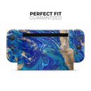Vivid Blue Gold Acrylic // Skin Decal Wrap Kit for Nintendo Switch Console & Dock, Joy-Cons, Pro Controller, Lite, 3DS XL, 2DS XL, DSi, or Wii - Vinyl Skin Wrap for Nintendo Switch 2, OLED, Lite, Pro Controller, Wii & Classic Handhelds