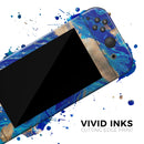 Vivid Blue Gold Acrylic // Skin Decal Wrap Kit for Nintendo Switch Console & Dock, Joy-Cons, Pro Controller, Lite, 3DS XL, 2DS XL, DSi, or Wii - Vinyl Skin Wrap for Nintendo Switch 2, OLED, Lite, Pro Controller, Wii & Classic Handhelds